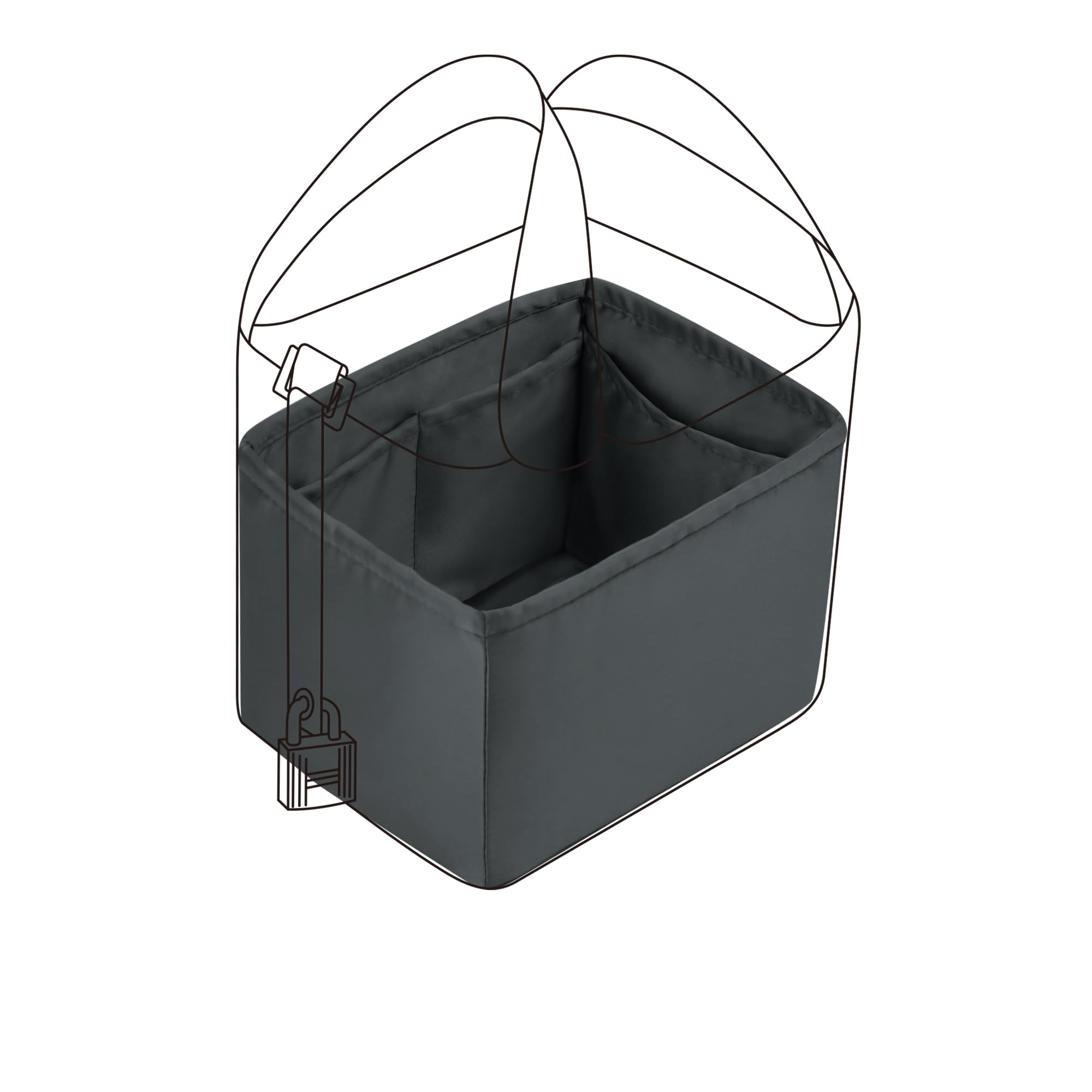 Amazon.co.jp: DGAZ ピコタン適用 高級シルク バッグインバッグ